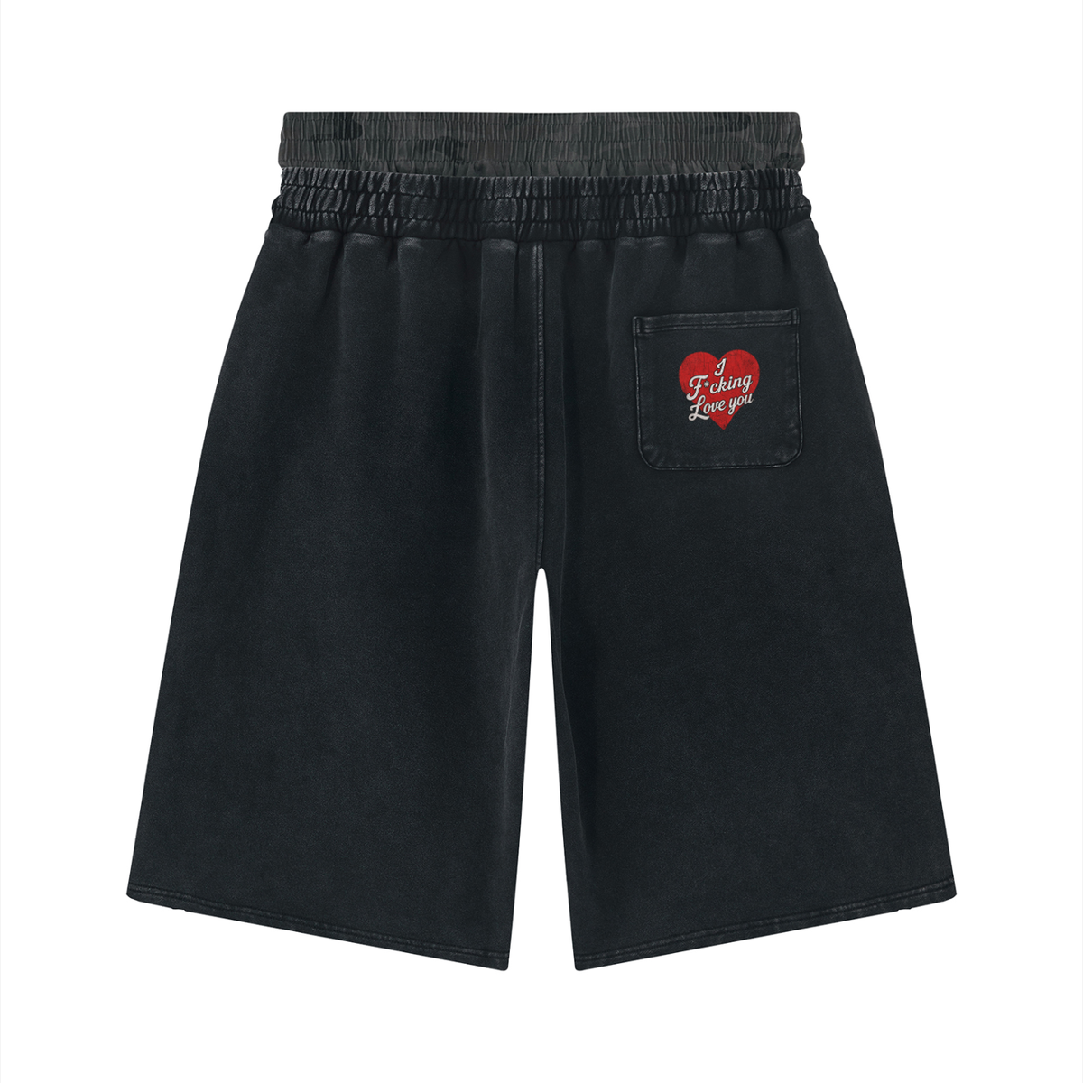 Unisex Vintage Wash Distressed Wide Leg Shorts